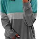 KISSMODA Womens Casual Long Sleeve Sweatshirts Color Block/Solid Tops Corduroy Crewneck Tunic Pullover with Pockets (Gray)