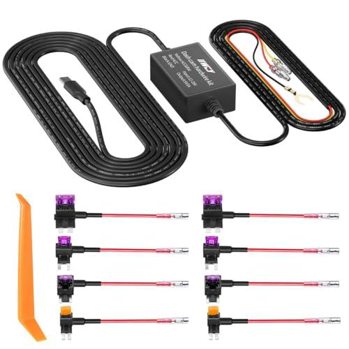 Dash Cam Hard Wire Kit for IIWEY N5/N5 PRO/N7/C3 PRO/C4 PRO/Q7 Model, 4 Meter Dashboard Camera Car Charger Cable Kit, 12V- 24V to 5V,3A Power Adapter with LP/Mini/ATO/Micro2 Fuse for Dash Cam