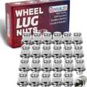 M12x1.25 Lug Nuts with Mag Flat Seat 24 pcs 13/16" 21mm Hex 1.46x1.18 Chrome Compatible with Frontier NP300 Titan (Non XD)