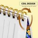 Spiral Journal Notebook, Hardcover Lined Journal for Women, Medium 6 x 8.4 in, 120 Pages Thick Paper, College Ruled Notebook for Writing, Work, Office, and School,Flower Purple