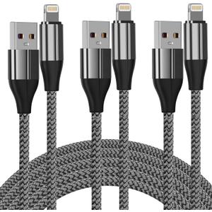 iPhone Charger Lightning Cable (3 Pack 10 Foot), [MFi Certified] 10 Feet Nylon Braided, Compatible with iPhone 14/13/12/11/Pro/X/Xs Max/XR/8 Plus /7 Plus/6/ iPad
