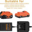 Shentec 20V Lithium Charger Compatible with Dewalt DCB205 DCB206 DCB207 DCB204 DCB203 DCB201 DCB200 DCB180 DCB181 DCB182 DCB183 DCB184 DCB205-2 Slide-in Style Battery (Not for Ni-MH/Ni-CdBattery)