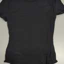 SUUKSESS Women Crew Neck Short Sleeve Thong Bodysuit Shirts Basic Top (X-Small, 01 Black)