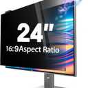 Magnetic Computer Privacy Screen 24 inch, Hanging Privacy Screen for Computer Monitor for 16:9 Frameless Monitor, Eye Protection Anti Glare Anti Blue Light Filter