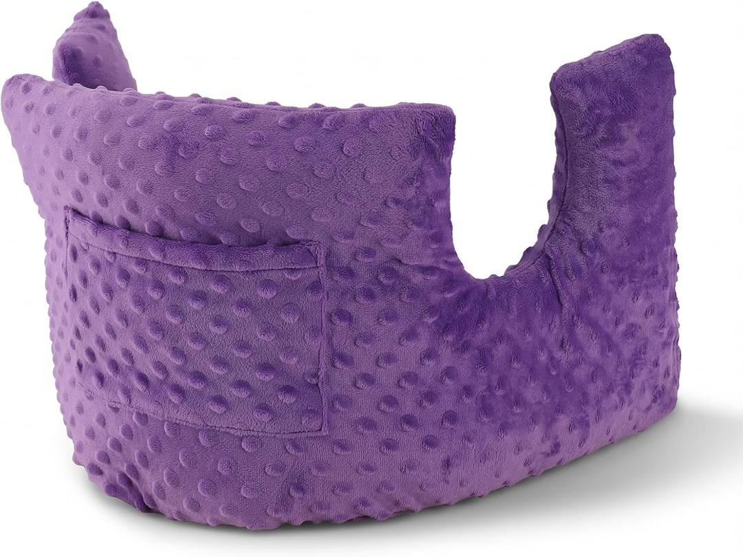 Mastectomy Pillow for Post Surgery Recovery, Breast Surgery Pillow with Pocket, Chest Support for Mastectomy, Lumpectomy, Reconstruction, Breast Cancer, Heart Surgery, Abdominal Surgery (Purple-Dot)