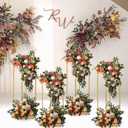 10 pcs 23.6inch/59.9cm High Gold Flower Stand Rack, Gold Metal Vase Column Geometric Centerpiece Stands, Wedding Centerpieces Vases Rectangular Flower Display Rack for Wedding, Party Decoration