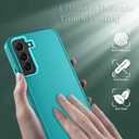 ONOLA Phone Case for Samsung Galaxy S21 Case with HD Screen Protector, Heavy Duty Shockproof & Dropproof 3-Layer Cover Phone Case for Galaxy S21 6.2'',LakeBlueSkyBlue