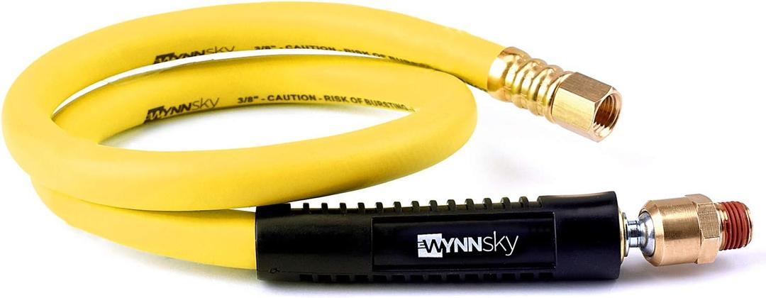 WYNNsky Hybrid Lead in Air Hose 3/8" X 30"(1/4 in. MNPT Ball Swivel x 1/4 in. FNPT Ends) 300 PSI Max Working Pressure, Heavy Duty Air Compressor Hose