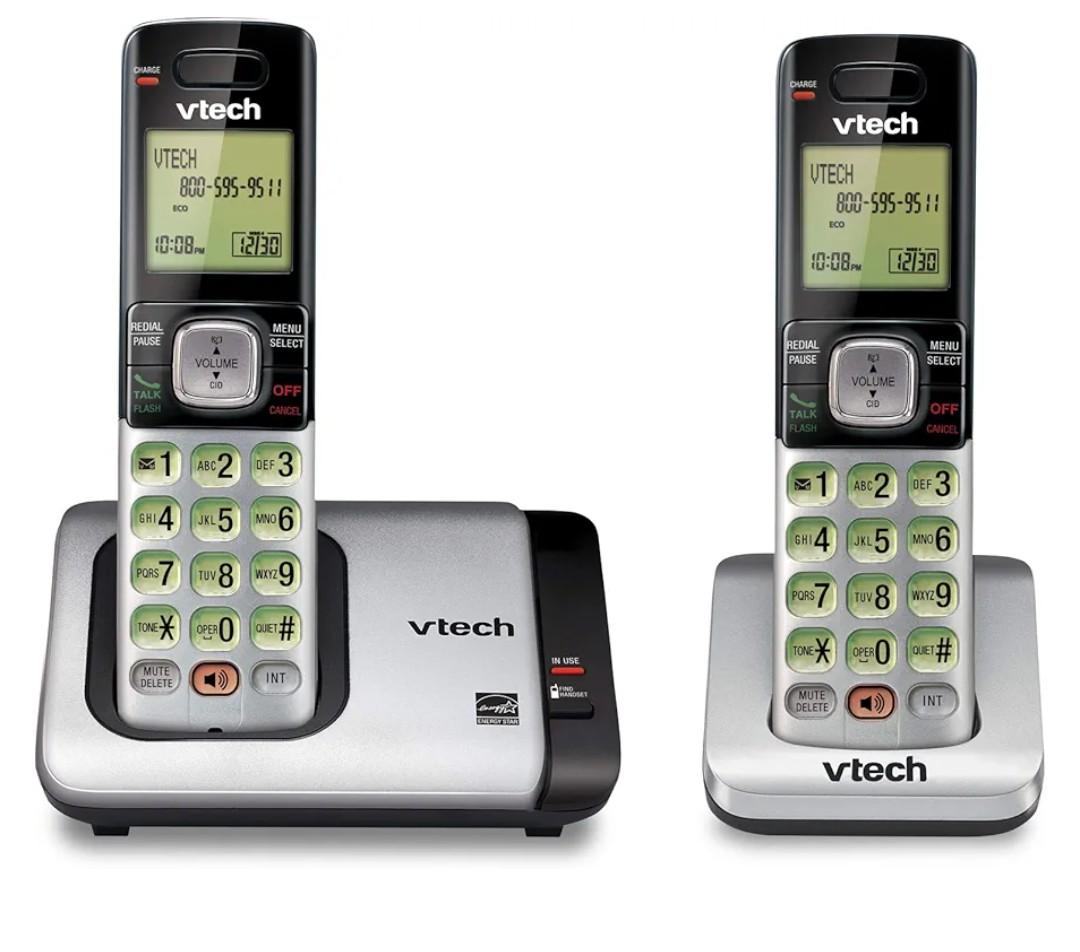 VTech CS6719-2 2-Handset Cordless Phone with Caller ID/Call Waiting, Handset Intercom & Backlit Display/Keypad, Silver