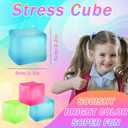 3Pcs Stress Cube Squishy Toys, Slow Rising Ice Cube Stress Balls, Sensory Fidget Toys for Anxiety Relief, Sensory Ice Cube Gel Filled Squishy Ball Toys for ADD/ADHD Kids Adults(Blue, Green, Pink)