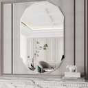 AUYHM Frameless Mirrors,Bathroom Wall Mirrors for Over Sink, 30x48 Mirror Beveled Oval Mirror entryway Horizontal and Vertical