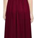 WOOSEA Women Sleeveless Deep V Neck Split Loose Sexy Plain Long Maxi Casual Dress (Red, XL)