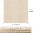 PURE ERA 30x30 Inch Area Rug Carpet Stair Landing Mat Non Slip Light Beige