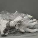 Set of 2 Silver Sisal Winter Reindeer Decor 14.5 Inch Glitter Winter Deer Figurines with Plush Scarf Woodland Animals Xmas Decorations Indoor Xmas Table Centerpiece Mantel Shelf Decor