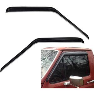 Lightronic Extra Durable Outside-Mount Auto Vent Window Visor, Fits 1980-1996 Ford Bronco & Ford F-150, F-250, F-350; 1997 F-250 HD, Regular Cab/SuperCab/SuperCrew, UV-Protect Rain Guard, Smoke, 2-Pcs