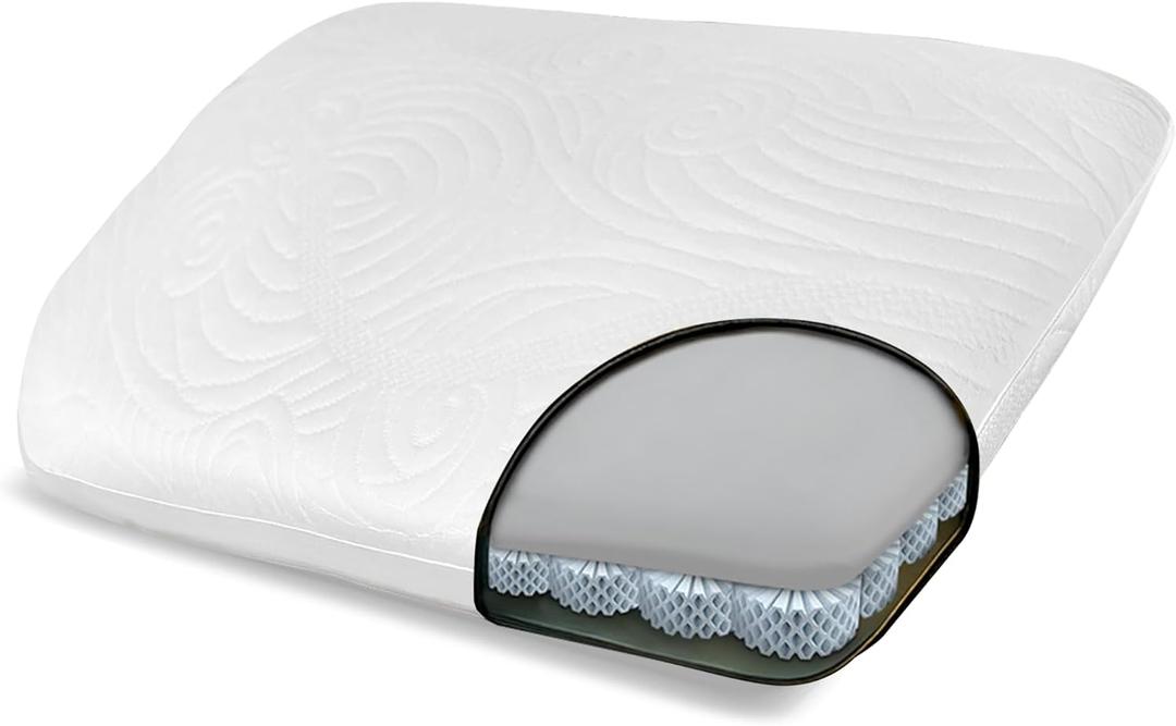 Dormeo True Evolution 4" Ultra-Slim Profile Bed Pillow  Breathable Airflow Design for Cool, Fresh Sleep, Ideal for Stomach and Back Sleepers