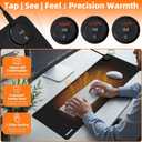 TIDALSOIL Heated Desk Pad, 31.5"13" PU Leather Mouse Mat with Digital Temp Display, 3-Level 122 Warmth, 4H Auto Shut-Off, Waterproof Non-Slip Office & Home Heating Mat