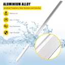 10 Pcs Aluminium Alloy Stair Nosing Protector - 2" x 0.75" x 48" Non-Slip Strip for Stairs & Pool Edge (Silver)