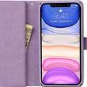 for iPhone 11 Case,for iPhone11 Case, 2 in 1 Detachable Wallet Magnetic Case PU Leather Flip Cover with Strap [Money Pocket][6 Card Slots] -Purple