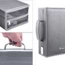 Siveit DVD/CD Case Organizer - 160 Capacity Holder, Portable Wallet Binder for Home & Travel (Black, Silver)