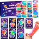 SpringFlower 28 Pack Valentine Day Cards,Valentines Day Cards Kid Classroom School With Galaxy Slime Kit,Valentines Exchange Gifts,Valentines Party Favors, School Classroom Valentine's Prizes
