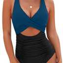 Blooming Jelly Womens One Piece Swimsuits Push Up Tummy Control Bathing Suit Cutout Ruched Slimming Swim Suits 2025, M