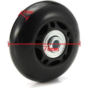 Ricrrover Luggage Suitcase Wheels Replacement Kit 75x24mm/2.95"x0.94" w/ABEC 608zz Inline Outdoor Skate Replacement Wheels, Set of (2) Wheels (OD:75 W:24 ID:6 Axles:35&40mm)