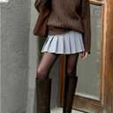 UBWDU Women's Knee High Boots Chunky Block Heel Long Boots Square Toe Low Heel Boots for Women, Size 8.5