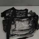 MAY TREE Clear Bag for Stadium Events 12612 Clear Tote Lunch Bag with Reinforced Strap for Work, Concert and Sports, Black