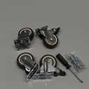 Nefish 2 Inch Swivel Caster Wheels for Furniture Rubber Casters Set of 4 Heavy Duty of 600 Lbs No Noise Locking Plate Castors for Cabinet, Table, Workbench (2 with Brake and 2 Without)