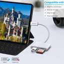 USB C SD TF Memory Card Reader, 3-in-1 Type C Camera Adapter Compatible with iPad, iPhone 15, MacBook Pro/Air,Chromebook Samsung and More USB C Devices