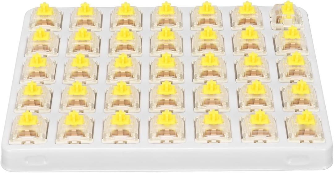 Mtlavishness 72PCS G Yellow Pro Keyboard Switches Pre Lubed for A Smoother Typing Experience Ideal for Mechanical Keyboard Gaming and DIY Enthusiasts 3 Pin RGB SMD Linear Single, Pack of 2 