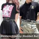 Black Western Cowboy Belt for Men Women Western Cowboy Cowgirl Y2k Studded Belt Western Punk Studded Belts