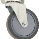Waxman Casters TPR Rubber Caster Wheel Gray 5-Inch Swiveling Top Plate Non-Marking, Safe on Surfaces For Multi-Purpose Use