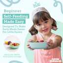 Grow Forward Bamboo Kids Plates and Bowls Sets - 8-Piece Dishwasher Safe Non Toxic Plates for Kids - Reusable Eco Friendly BPA Free Dishes Dinnerware Sets for Children - Rainforest