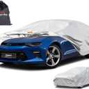 Kayme 6 Layers Car Cover Custom Fit for Chevrolet Chevy Camaro (2010-2025) Waterproof All Weather for Automobiles, Outdoor Full Cover Rain Sun UV Protection.Sliver