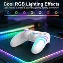JYELUK Wireless Controller for PS5 with RGB Lighting, White | Compatible with PS5 Controller/Windows PC,/Android/iOS