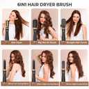 6 in 1 Hair Dryer Brush Set, Blow Dryer Brush Upgrade Detachable Air Styler Wrap Air Curler, Curly Twist Hot Curling Iron, Negative Ion Blow Dryer Hot Styler, Travel Hair Styling Tool