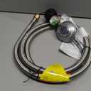 DPB 6 Ft Propane Regulator Stainless Steel Braided Hose with Propane Tank Gauge and 3/8" Female Flare Nut for QCC1 LP Gas Grill, Heater and Fire Pit Table (Stainless Steel, 6Ft)