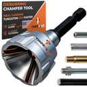 THORVALD Deburring External Chamfer Tool with Tungsten Carbide Blade - Deburr Tool for All Thread, All Metal Rod, Pipe, PVC, 3D Printing - 1/8" to 3/4" Diameter (3~19mm) - User Guide + Video Tutorial