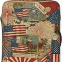 Patriotic 4th of July Luggage Cover, American Flag Fireworks Elastic Suitcase Protector for Independence Day Travel (Fits 22-24 Inch Luggage)