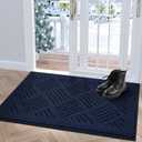 Door Mat Indoor Doormat,Front Back Door Mats Non Slip Entrance Rugs Rubber Backing,Inside Doormats for Entryway Low-Profile Absorbent Resist Dirt Floor Mats Washable Blue,24"x36"