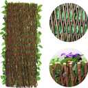 Expandable Fence Privacy Screen for Balcony Patio Outdoor,Decorative Faux Ivy Fencing Panel,Artificial Hedges (1, Purple Flower)