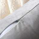 WACOMECO Velvet Throw Pillow Covers - Pack of 2 Soft Decorative Cushion Covers Cases with Gold Leather for Sofa Bedroom Livingroom Car, 18 x 18 in, Grey and White