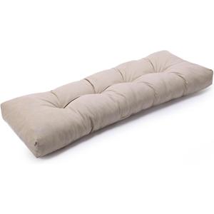 SUNROX LokGrip Non Slip Tufted Memory Foam Bench Cushion, FadeShield Water Resistant Durable Thicken Outdoor/Indoor Bench Seat Pads 54x16x4 inch, Husk Birch