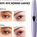 Heated Eyelash Curler, S600 Rechargeable Heated lash Culer, Eyelash Curer Heated in 8s for Woman 24 Hs Lasting Natural Makeup (Lilac/Silver, 148MM)