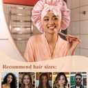 Silk Bonnet 100% Mulberry Hair Bonnet for Sleeping Women Hair Wrap with Elastic Band Sleep Night Cap (Pink)