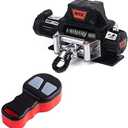 INJORA Metal Automatic Winch Wireless Remote Controller System for 1:10 RC Crawler Car Axial SCX10 90046 TRX4 Redcat (Black)