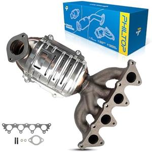 PHILTOP Front Exhaust Manifold Catalytic Converter Kit Compatible with Hyundai, Kia, 2006-2011 Accent/Rio/Rio5 1.6L Stainless Steel Catalytic Converter Replace# 16514, 641529, 40719 (EPA Compliant)
