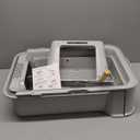 Covered Stainless Steel Cat Litter Box with Odor Control, Modular Design with Drawer, Easy to Clean with Scoop,XL Size Fits All Cats (Light Grey)